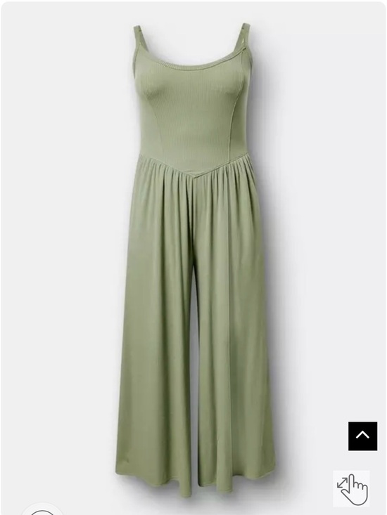 Torrid Curve Pants - Sleeveless Scoop-Neck Olive Wide-Leg Jumpsuit